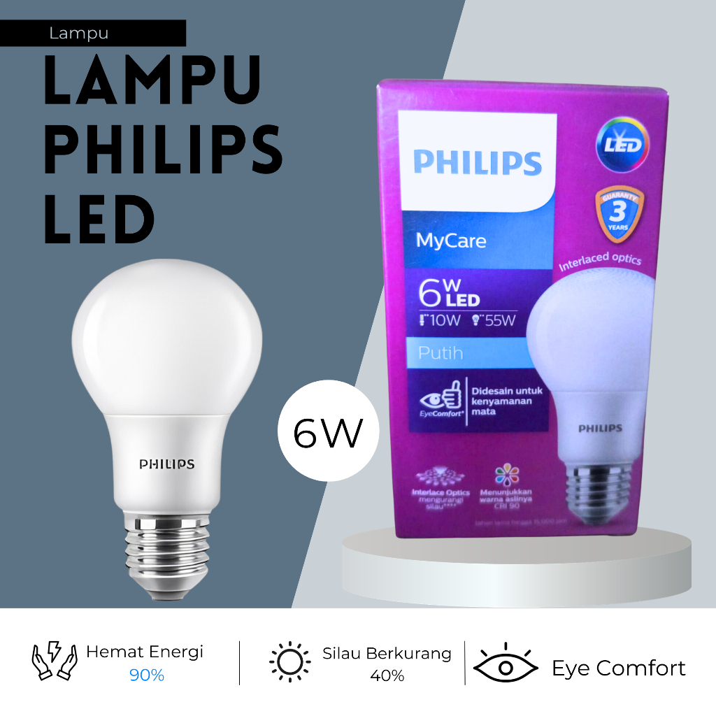 Lampu Philips LED 6 watt