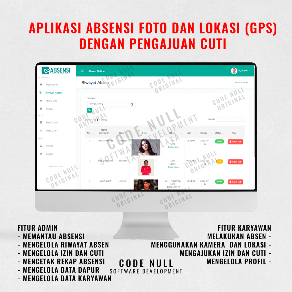 Aplikasi Absensi Foto dan Lokasi dengan Pengajuan Cuti