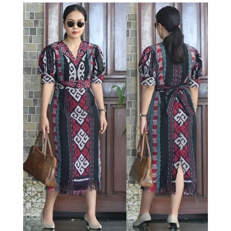 Dress Tunik Tenun Wanita Original Casual Formal