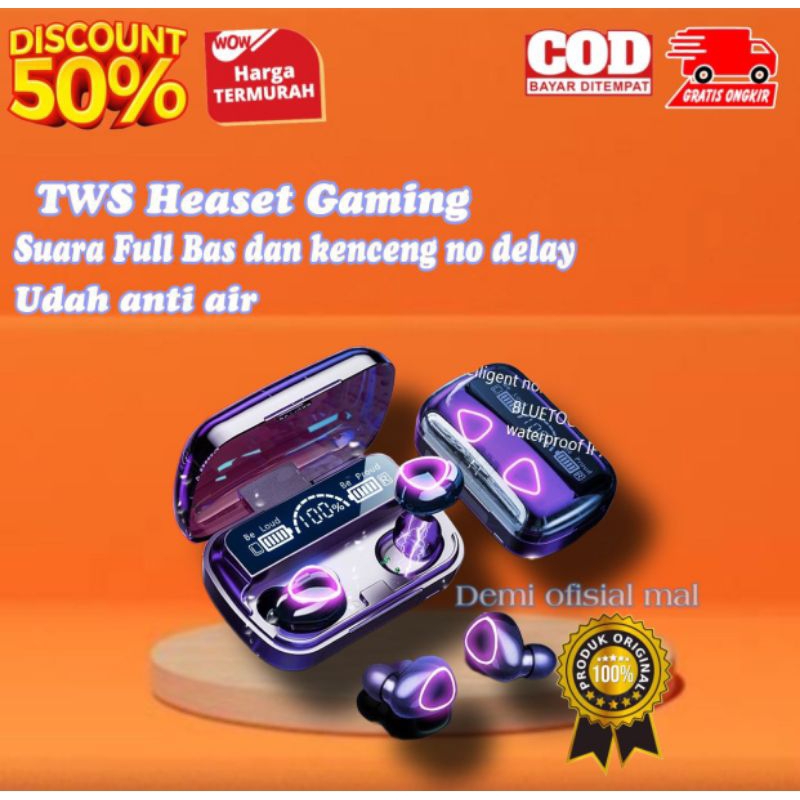 PALING MURAH.. Headset Bluetooth TWS EARPHONE Gaming Super Bass