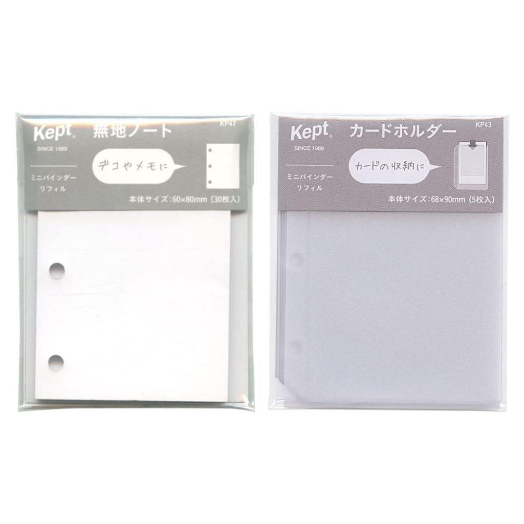 

Raymay Kept Mini Binder Refill Loose Leaf 3 Holes Blank Paper Card Holder Mini Notebook Refill