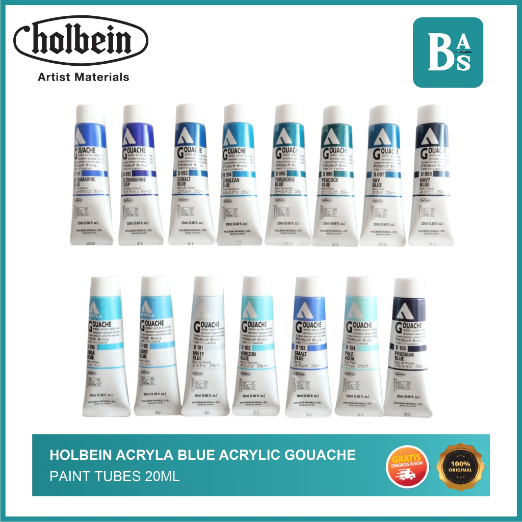 

Holbein Acryla BLUE Acrylic Gouache Paint 20ml