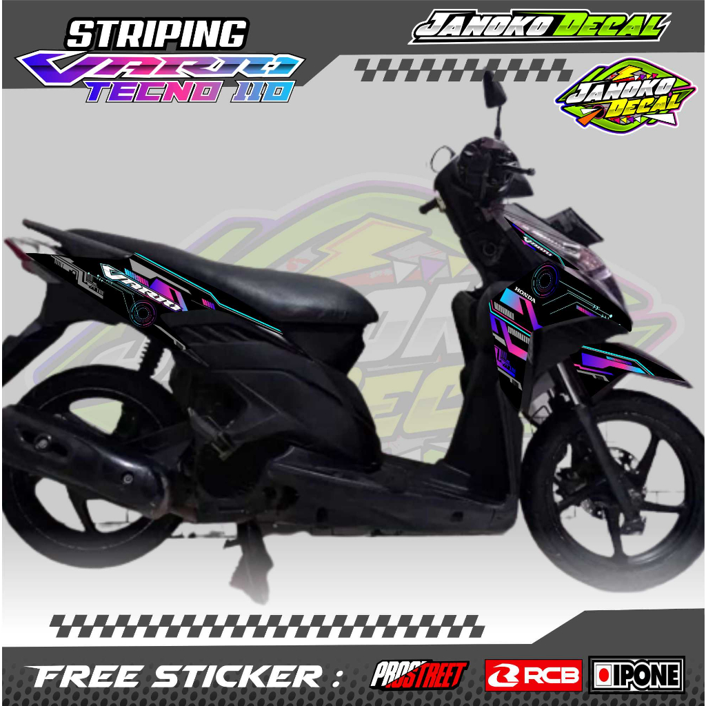 STRIPING VARIASI MOTOR VARIO TECHNO 110 / STICKER LIST VARIASI HONDA VARIO TECHNO 110