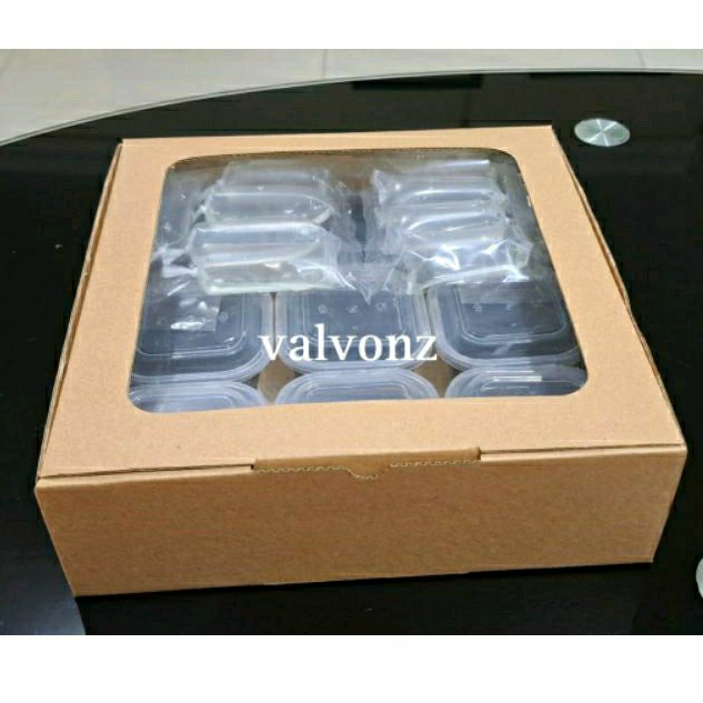 kardus kotak box MIKA / JENDELA 25x25x7  hamper muat 9 cup thinwall 150ml pudding jelly -MV252527