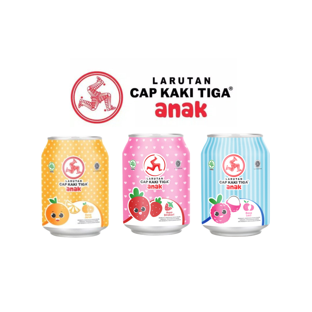 

Larutan Cap Kaki Tiga Anak Aneka Rasa kaleng [250mL]