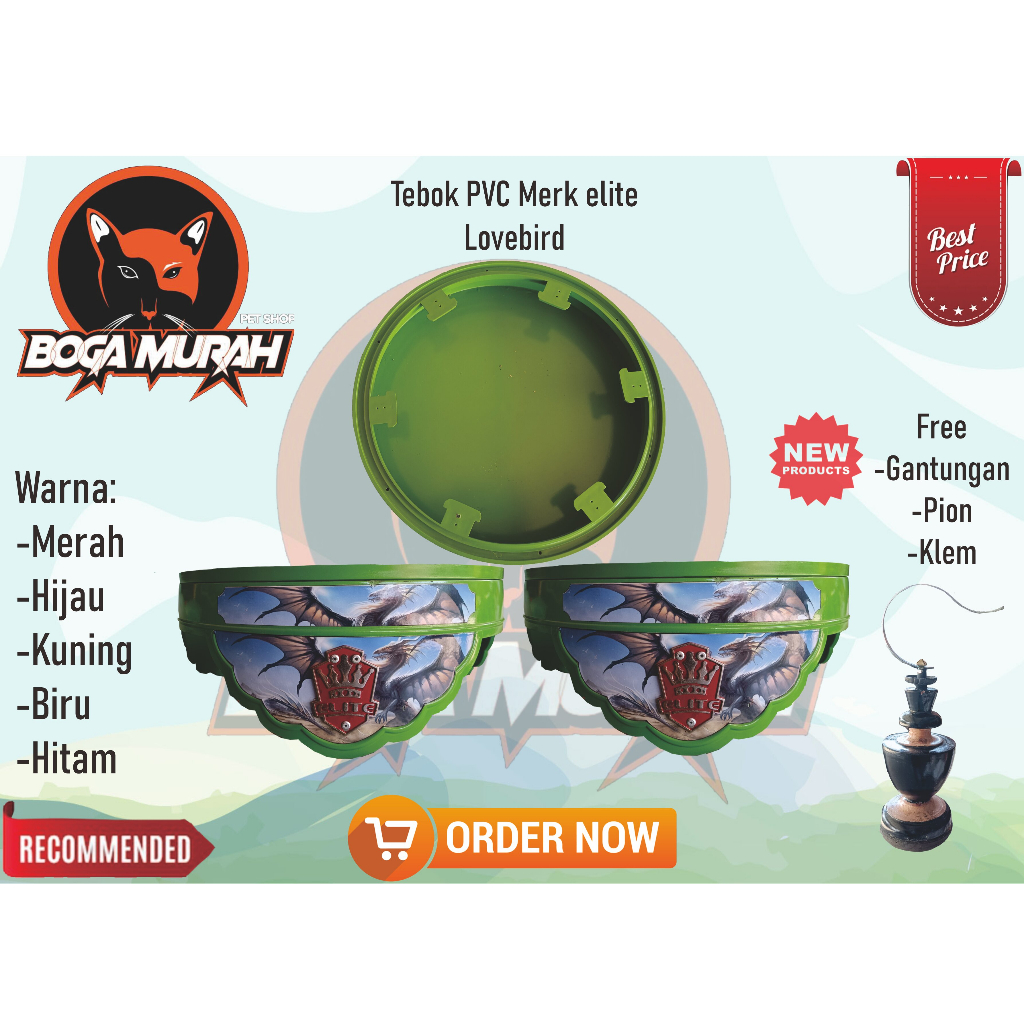 TEBOK LOVEBIRD PVC MOTIF KARTUN