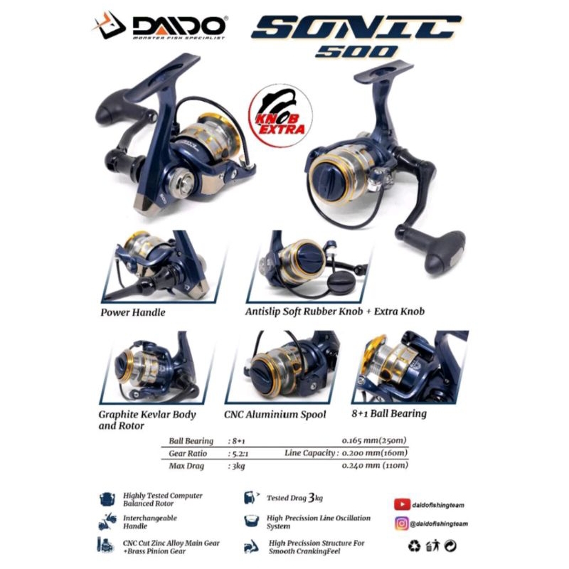 REEL DAIDO SONIC 500 POWER HANDLE