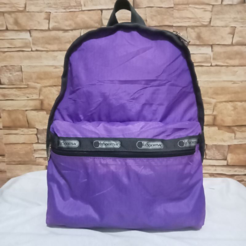 Tas Ransel Sekolah Backpack Kerja Kuliah Main Ungu Wanita Preloved