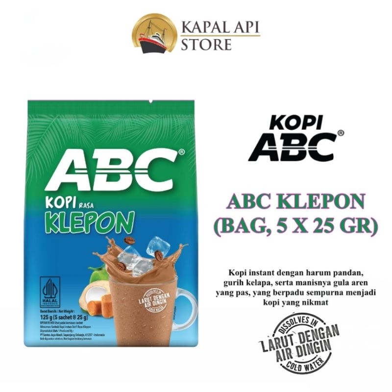 

KOPI ABC KLEPON ISI 5 sachet × 25gram