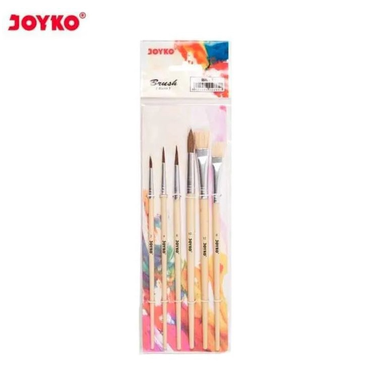 

Brush Set Joyko BR 1 / Kuas Lukis Joyko / Kuas Cat Mewarnai (isi 6 kuas)