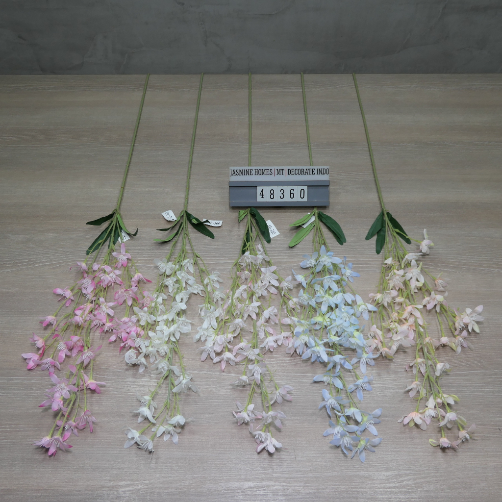 Bunga Anggrek Oncidium Kain Dekorasi 3Cabang Panjang 48360
