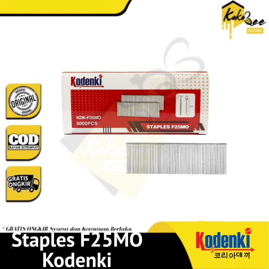 

KODENKI Isi Staples Air Nailer F25MO Refill Paku Tembak Angin Stapler Gun Angin - Isi mesin staples paku tembak F25 refill nail gun 25mm paku lurus - Isi Mesin Staples Mata Paku Tembak Lurus Air Nailer Nail Gun Stapler Angin F25MO F 25 MO