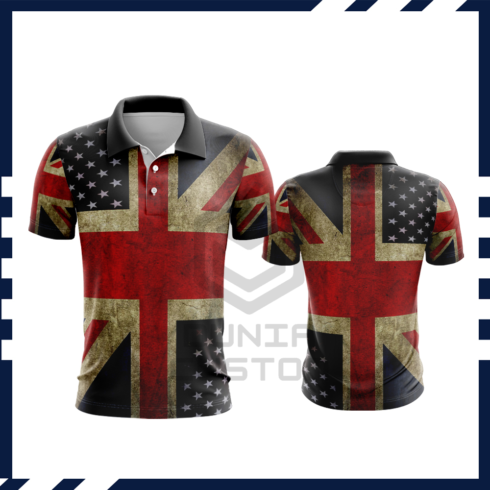 Kaos Bendera Inggris || Baju Pria Bendera Inggris || Kaos Polo Bendera Inggris