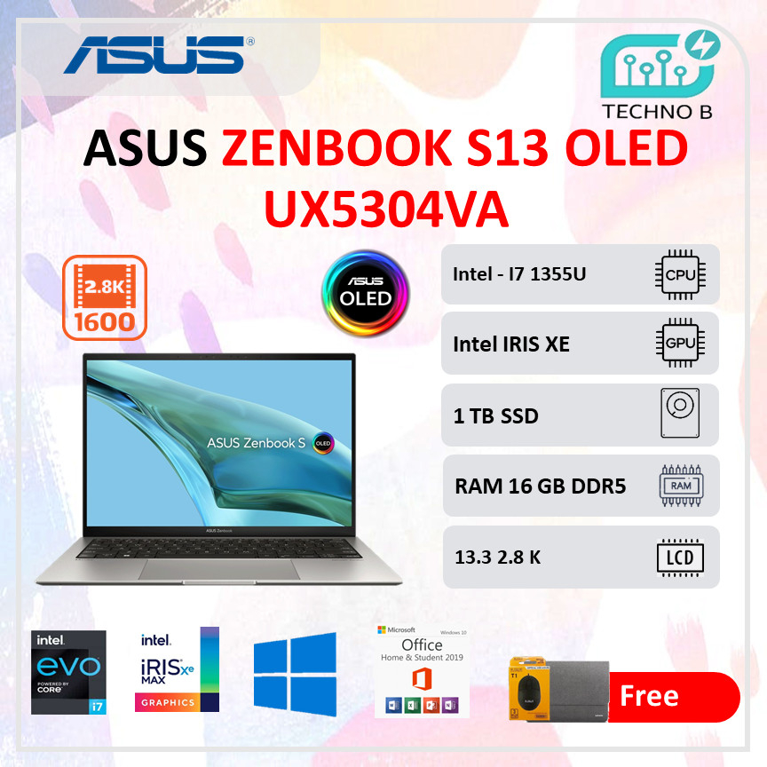 ASUS ZENBOOK S13 OLED UX5304VA I7 1355U 16GB 1TB IRIS XE 13.3 2.8K EVO - UNIT ONLY