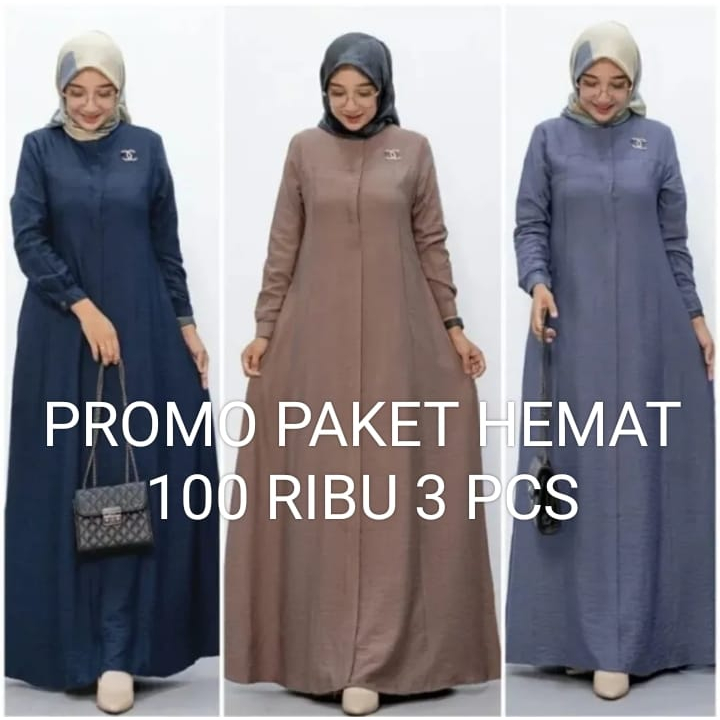 HARGA PROMO 100 RIBU 3 PCS BAJU GAMIS MAXY MARYAM DRESS TERBARU STOK TERBATAS