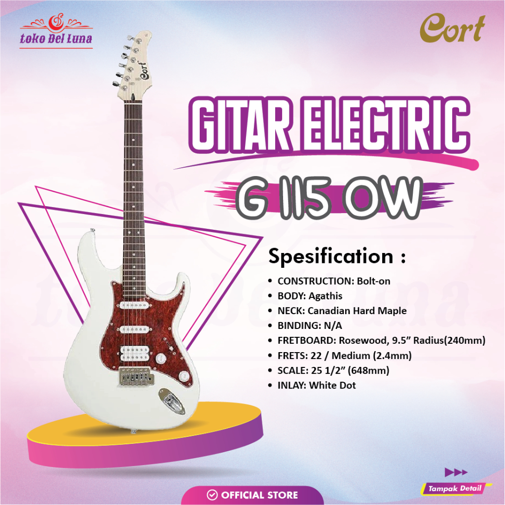 CORT G115 OW Gitar Electric | Cort G115 Olympic White