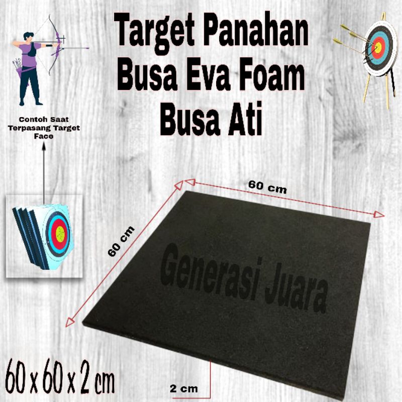 Bantalan Target Panahan Busa Eva Foam Busa Ati 60x60x2 cm