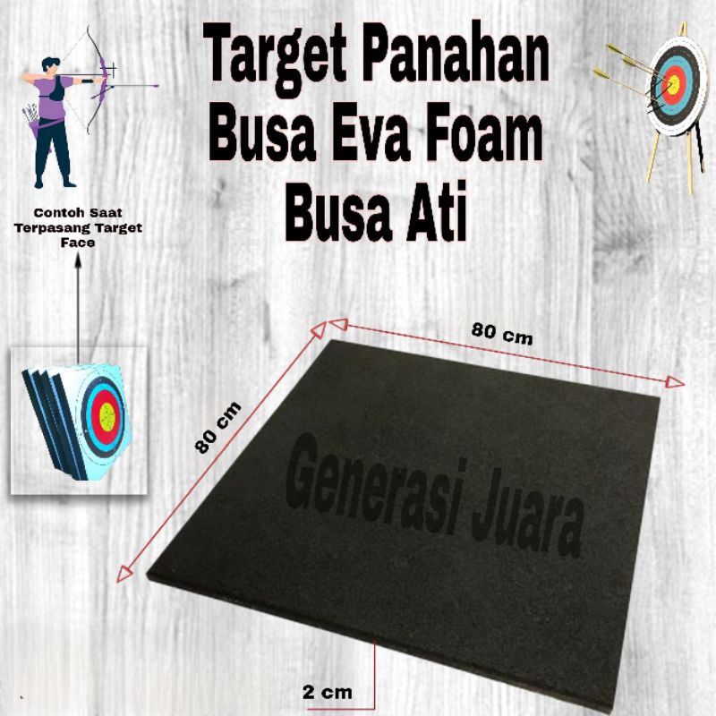 Bantalan Target Panahan Busa Eva Foam Busa Ati 80x80x2 cm