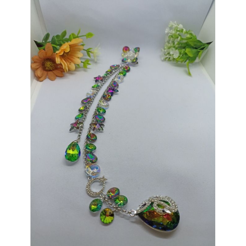 Bros Dagu Kristal Copy Swarovski / Bros Dagu Juntai Panjang/ Bros Hijab