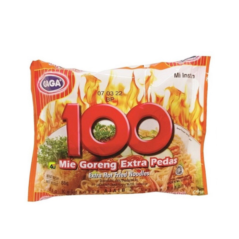 

Mie gaga 100 mie goreng extra pedas 88gr