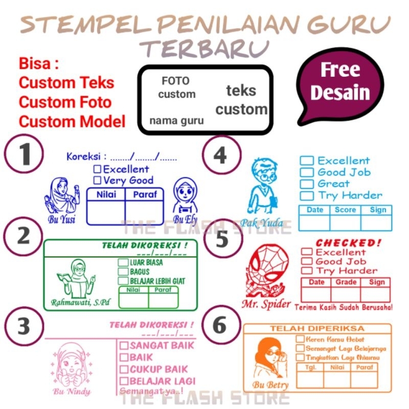 

Stempel Nilai/Reward/Checked Guru Terbaru Desain Custom