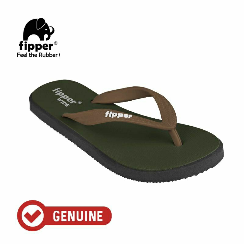 Fipper Wide Green Army Grey Dark Brown