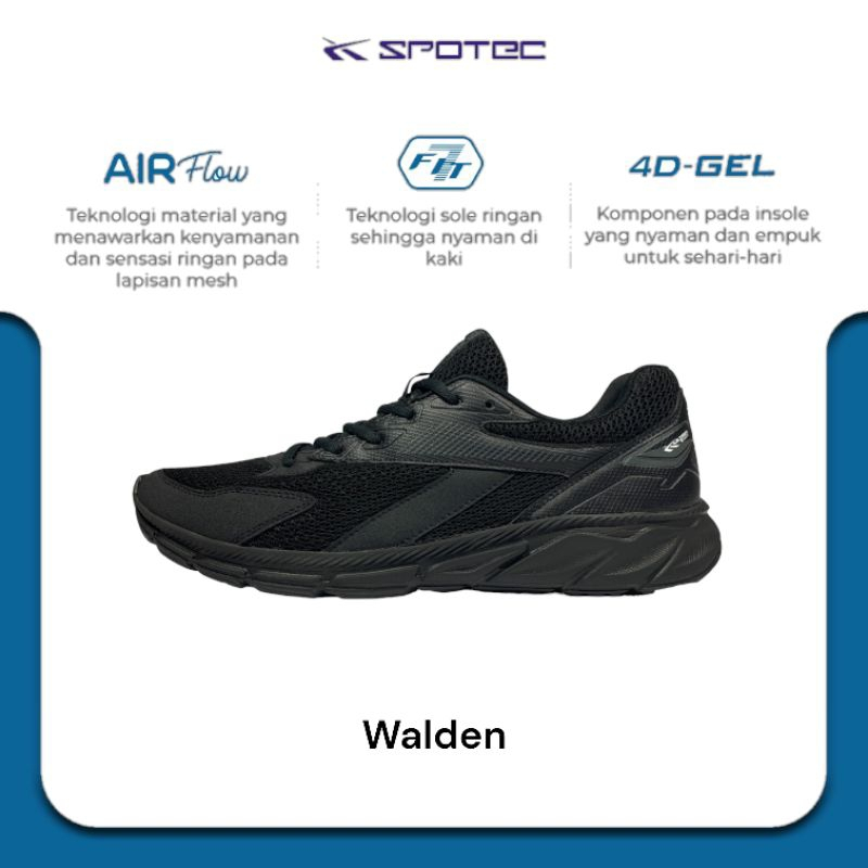 SPOTEC Sepatu STUDENT Artikel WALDEN-hitam/hitam | Original Spotec