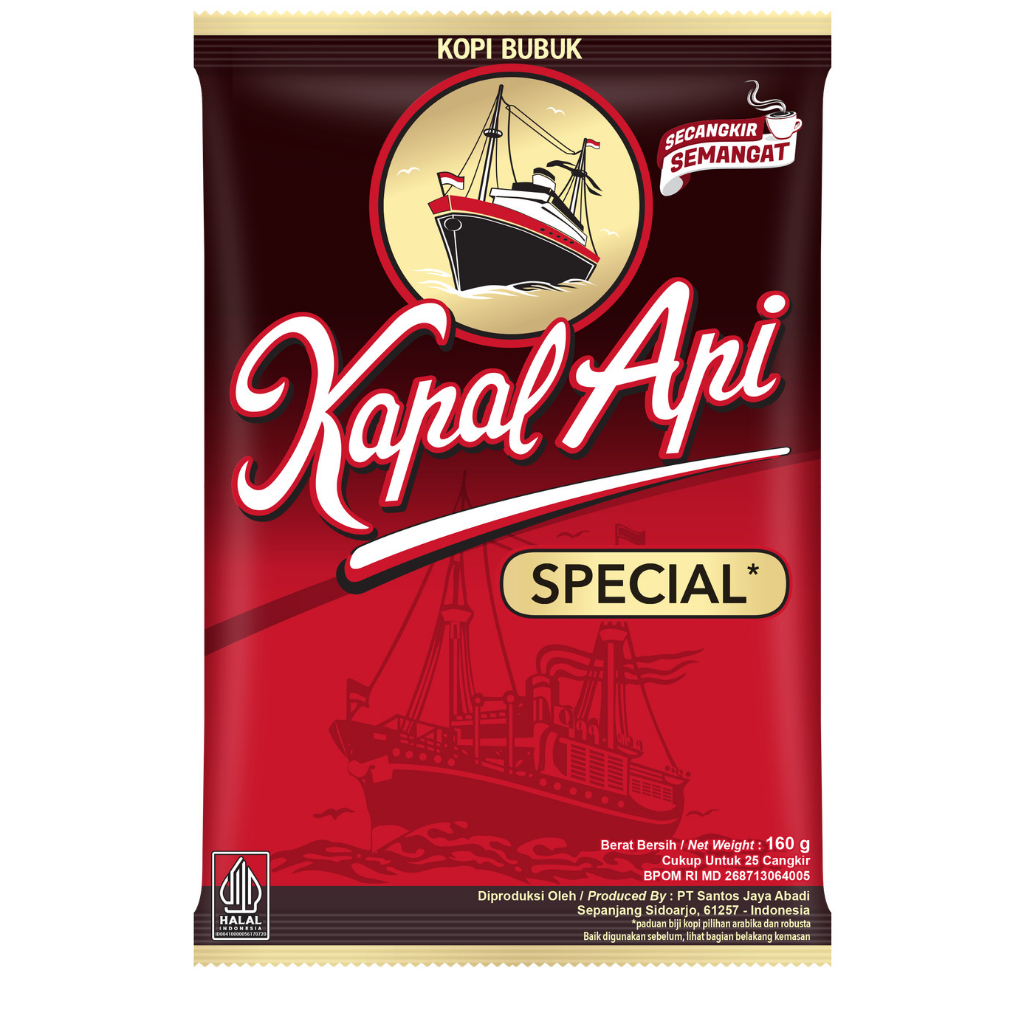 

Kapal Api Kopi Bubuk Ground Coffee Merah Spesial 160 gram