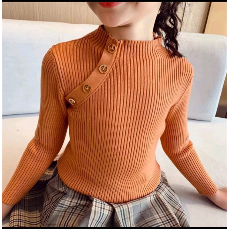 terbaru 2-9 thn. atasan kerah kancing/ kaos anak perempuan/turtleneck anak perempuan./baju Korea ana