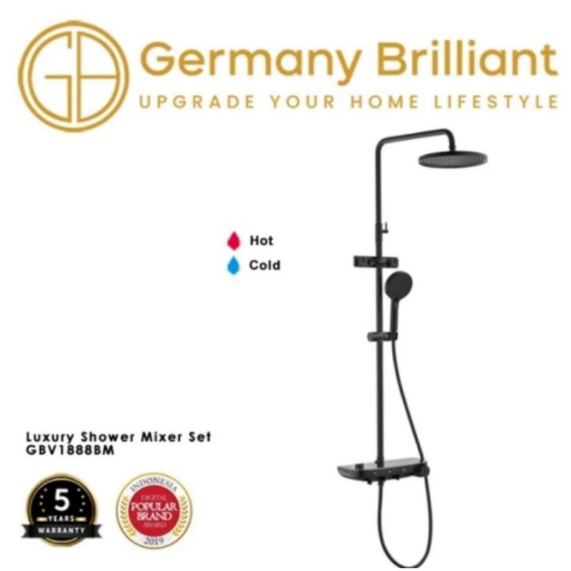 GBV1888B Luxury Mixer Shower Set Black ORIGINAL GERMANY BRILLIANT GBV1888 BM