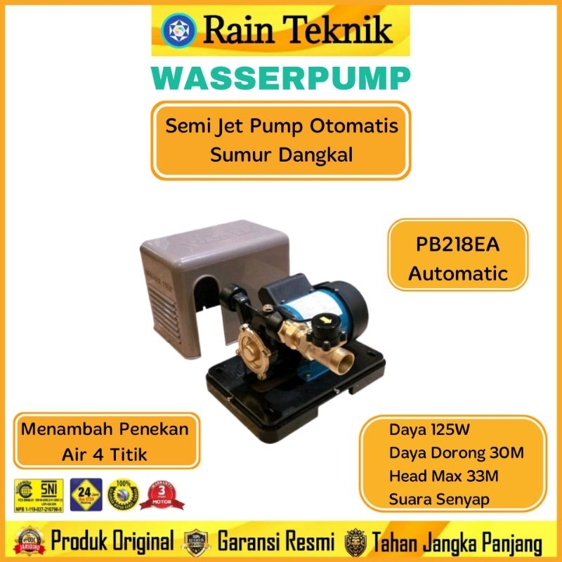 Pompa Dorong Wasser PB-218 EA Otomatis 30 Meter 220 Watt / Pompa Dorong Wasser PB 218 EA Otomatis Me