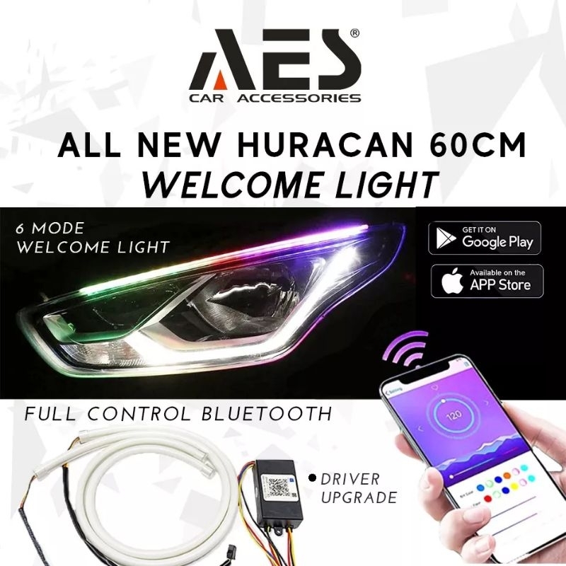 LAMPU ALIS HURACAN DRL ALIS RGB HURACAN SOFT LED 60 CM AES DAY RUNING LIGHT AES
