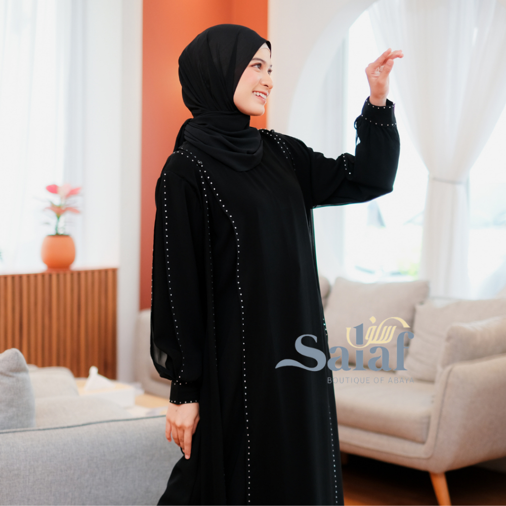 Abaya Hitam Gamis Turkey Bahan Kain Saudi-7