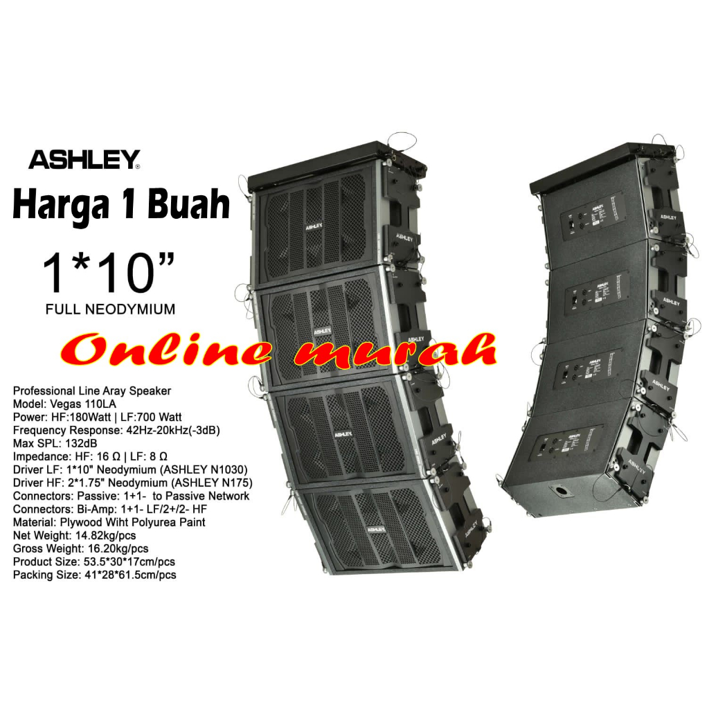 speaker pasif line aray ashley vegas 110la full neodymium 2 x 10 inch