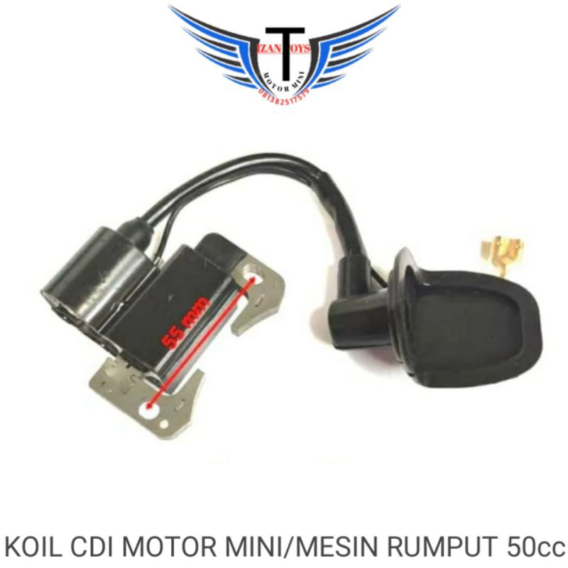 Coil cdi std hitam pengapian motor mini trail-gp-atv mesin rumput 50cv