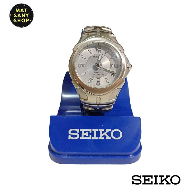 Jam Tangan Seiko Kinetic Auto Relay SMA011 Stainless Steel Vintage Analog
