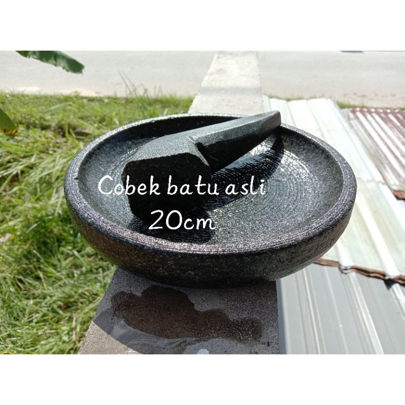 COBEK BATU ASLI 20CM FREE ULEKAN