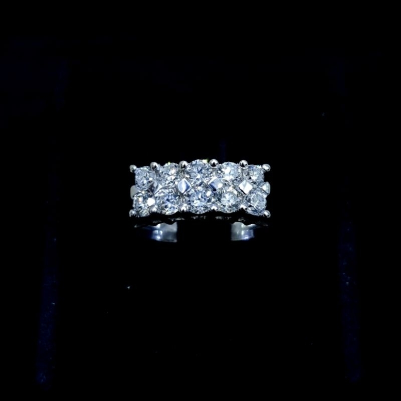 Cincin Wanita Emas Putih Berlian Asli Natural