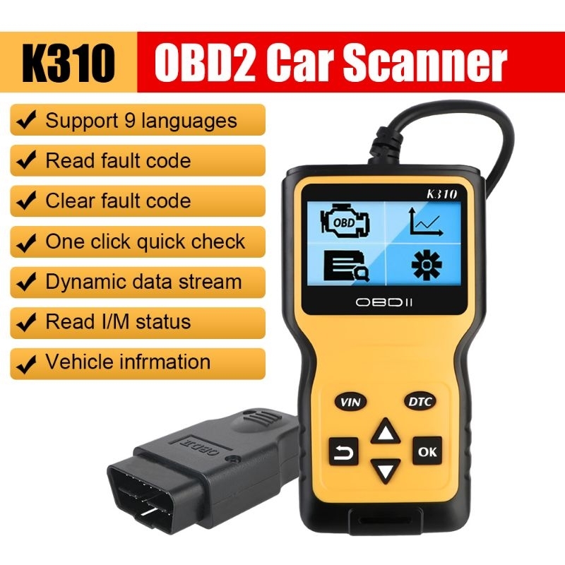 OBD2 Scanner Mobil Alat Scaner Sensor OBDII Pendeteksi Masalah Mesin Mobil Pemindai