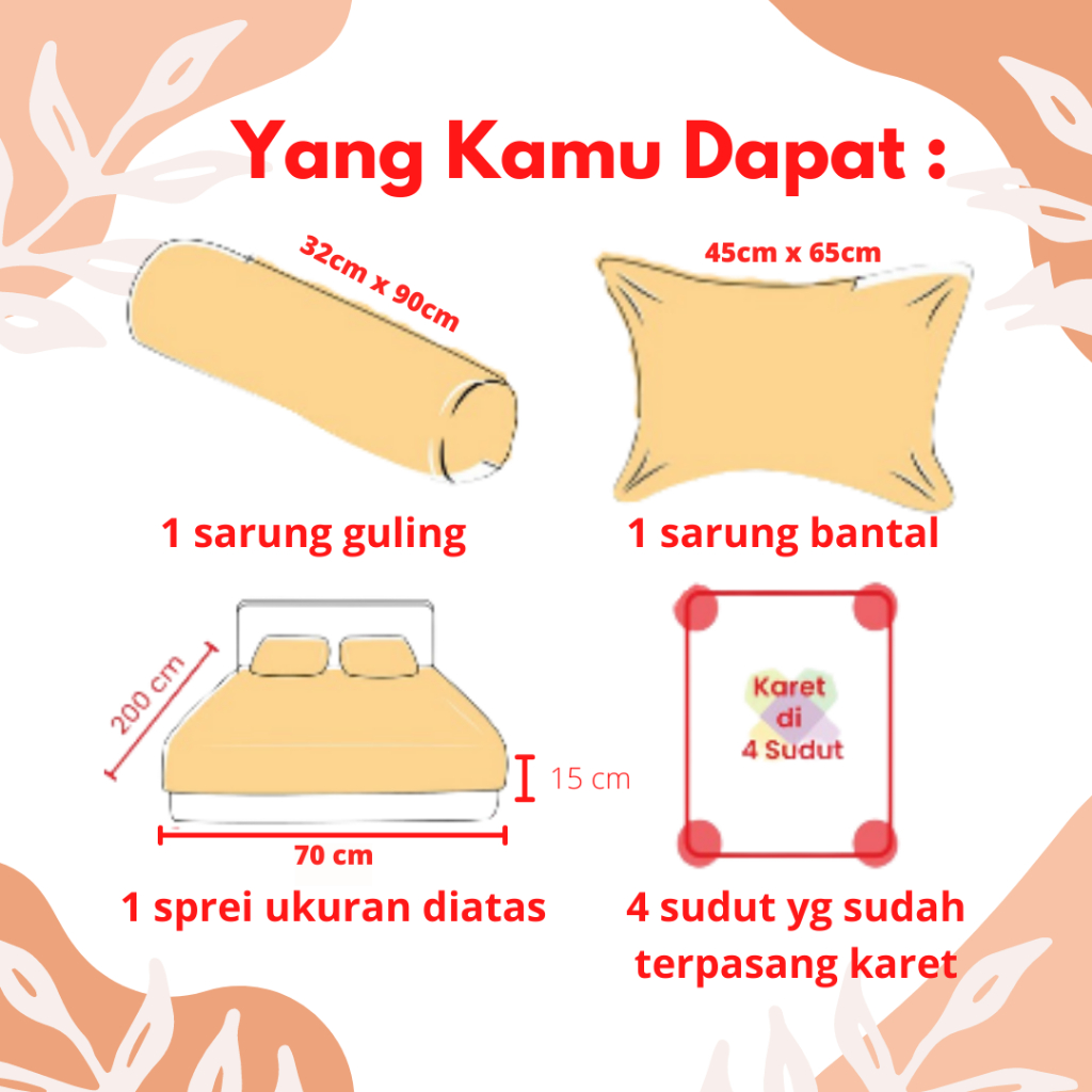 HOT PRODUCT Sprei polos 70x200 - sprei 70x200x15 - sprei single 70x200 tinggi 15cm