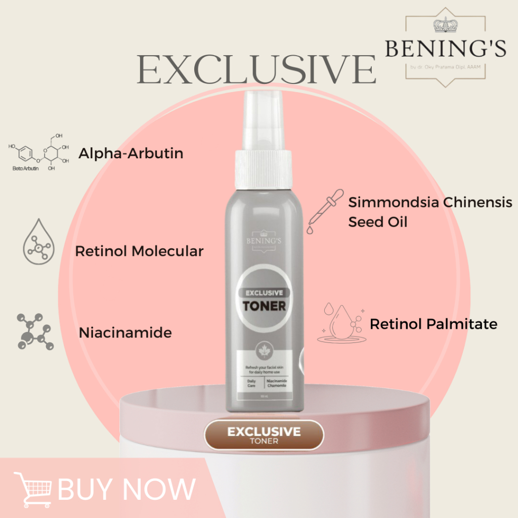 Benings Skincare Toner Exclusive | Toner Menyamarkan Flek Hitam & Mencerahkan | (Benings Clinic) Ski