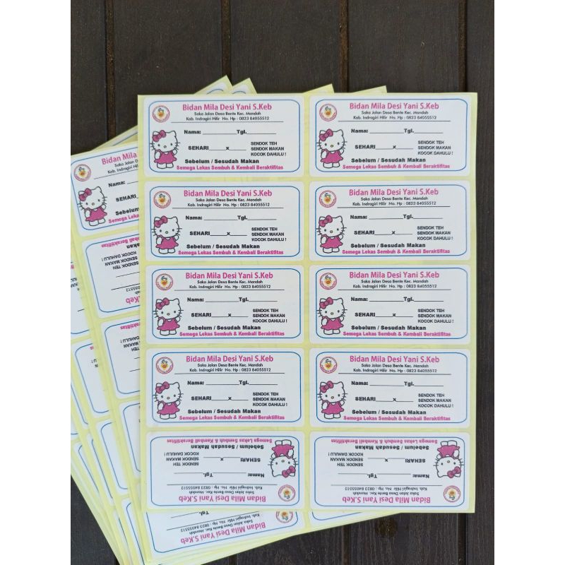 

ETIKET SIRUP - ETIKET SYRUP PAKAI NAMA MOTIF KARTUN - LABEL SIRUP