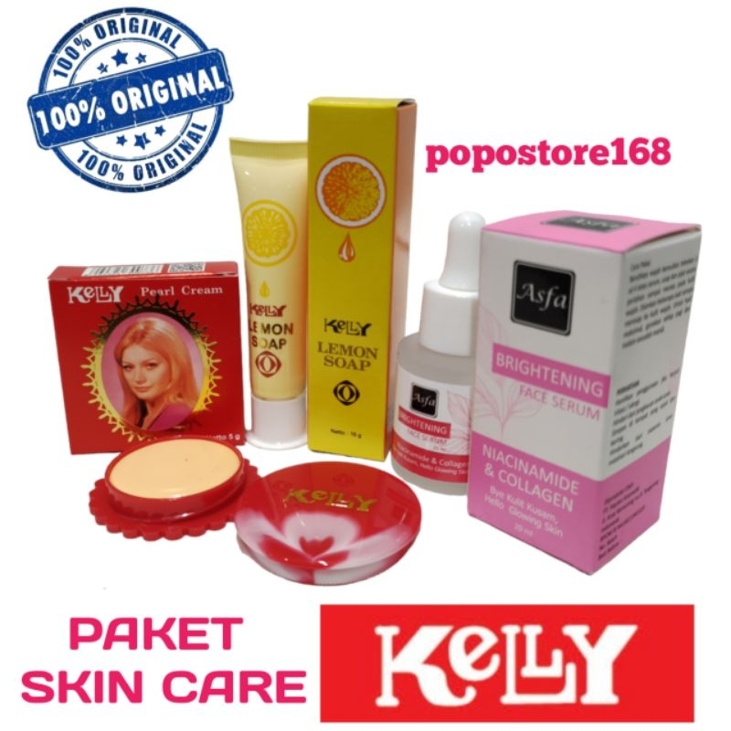 KELLY PEARL CREAM/ KELLY LEMON SOAP/ KELLY 1 PAKET/ KELLY CREAM/ PAKET KELLY SKIN CARE (PEARL CREAM 