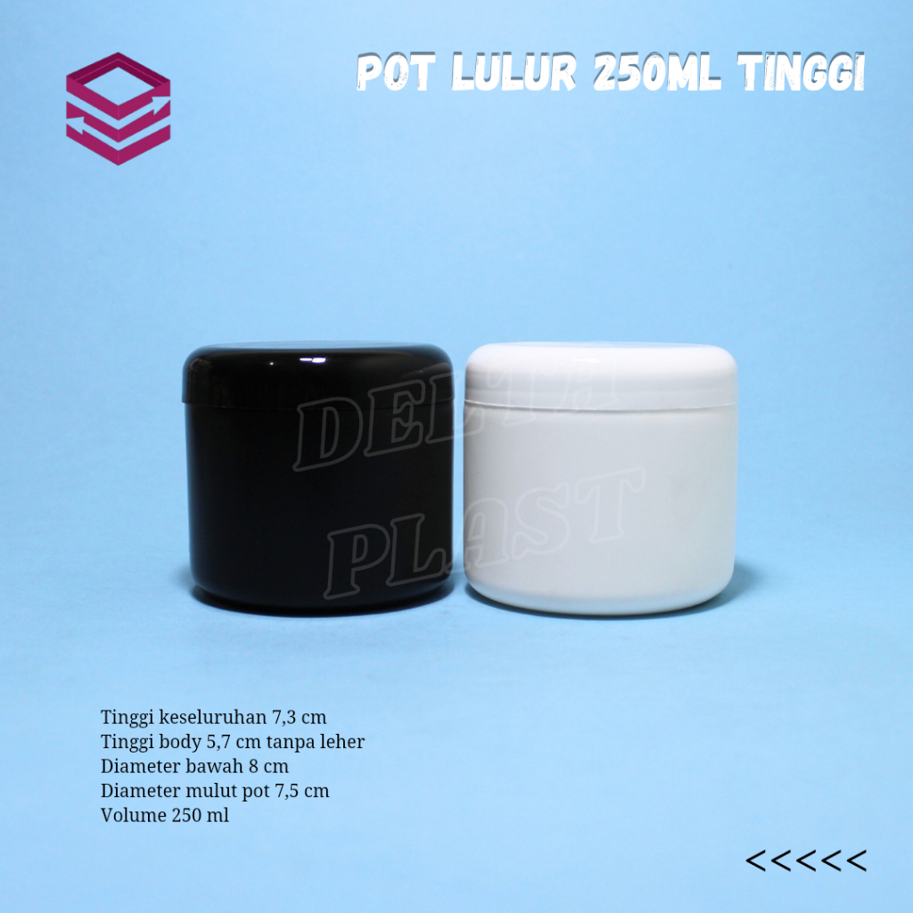 Pot lulur 250 gram tinggi / Wadah lulur 250 gram / Kemasan lulur