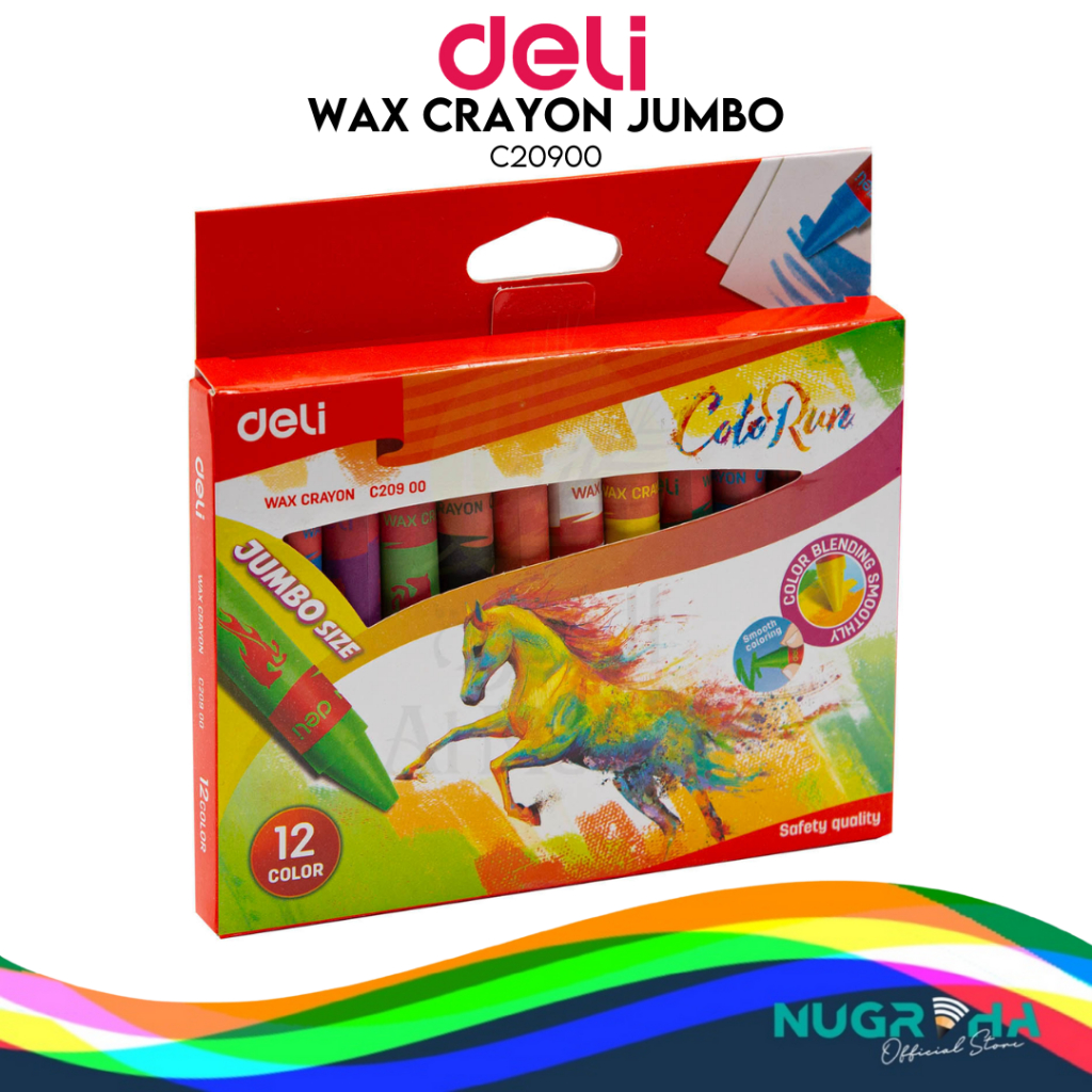 

Deli Crayon Krayon Lilin 12 Warna Jumbo Label Melingkar, Tangan Anti Kotor EC20900