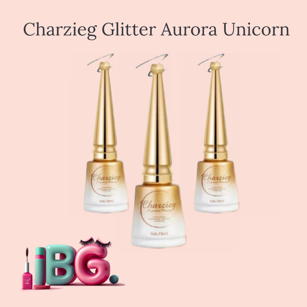 Charzieg Kutek Gel Aurora Unicorn / New Edition Charzieg Aurora Nail Art Gel / Charzieg Aurora Unicorn Nail / Charzieg Glitter Aurora Unicorn