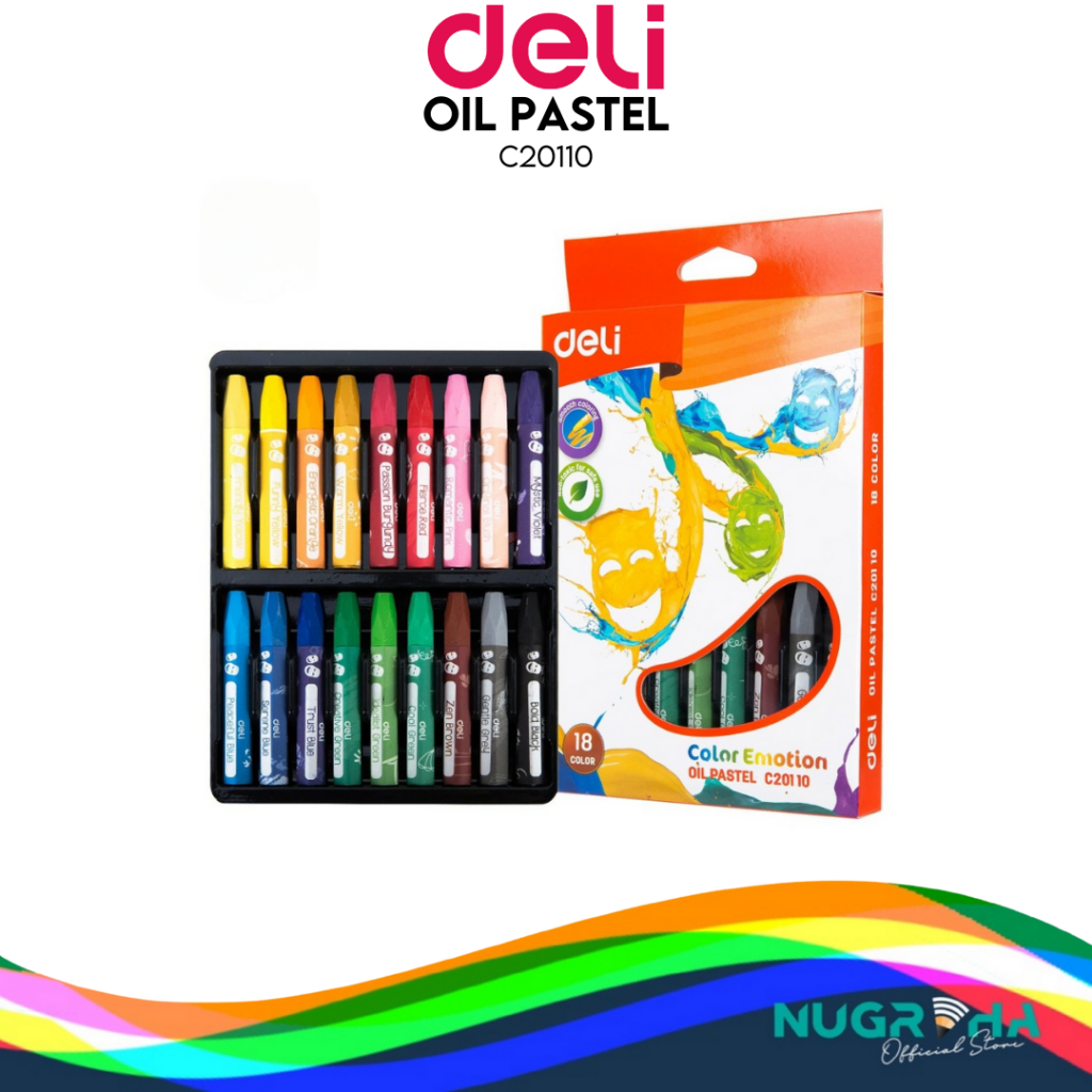 

DELI OIL PASTEL CRAYON 18 WARNA KEMASAN PAPER BOX C20110