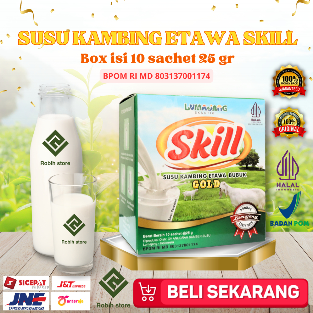 

Susu Kambing Etawa Skill Original 1 Box Isi 10 Pcs 25g Per Sachet Bukan Etawalin