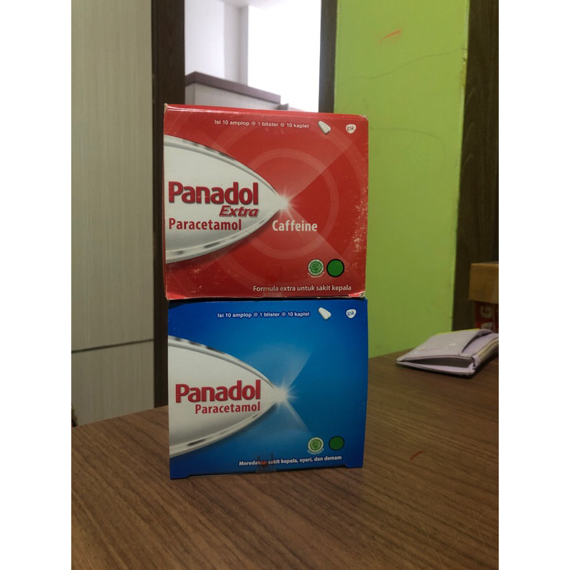 panadol paracetamol & panadol extra / box 100 kaplet