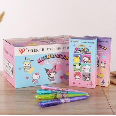 

Pulpen 4 warna cetek Melody Sanrio (12pc) / Pen cetek 4 warna Fancy Kuromi